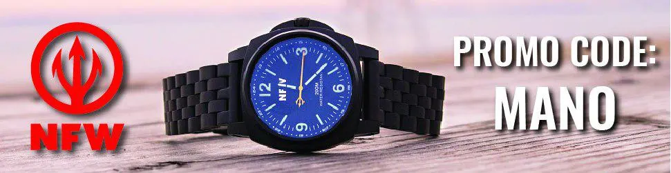 nfw banner ad featuring watch and promo code