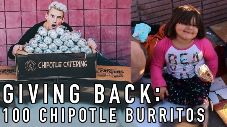 Girl eating a burrito