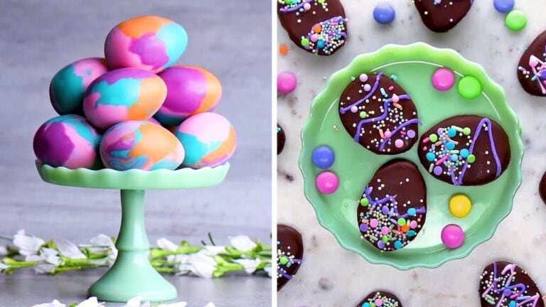 Two types of confetti eggs
